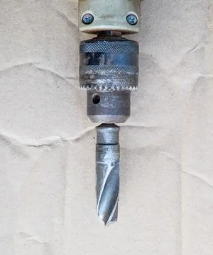 The front of the electric hand drill. Drill and chuck Stock Photos