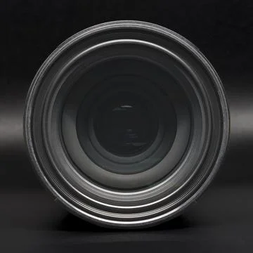 Front element of a 24-70 mm digital camera zoom lens. Stock-Fotos