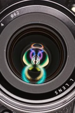 Front element of a camera lens Stock Photos