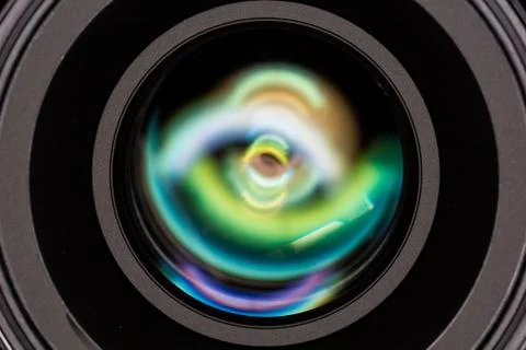 Front element of a camera lens Stock Photos