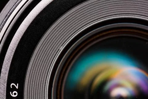 Front element of a camera lens Stock Photos