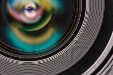 Front element of a camera lens Stock Photos