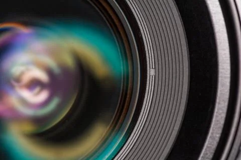 Front element of a camera lens Stock Photos