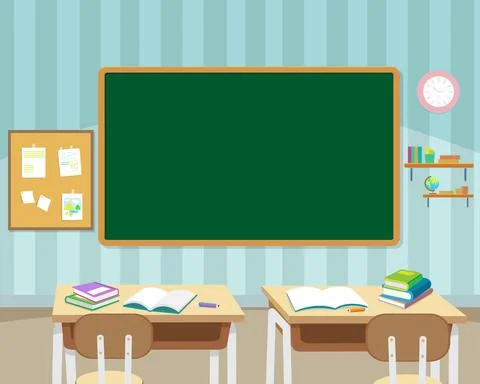 In front of empty classroom Stock Illustration