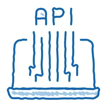 Front end api doodle icon hand drawn illustration 库存插图