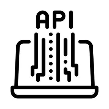 Front end api icon vector outline illustration Stockillustratie