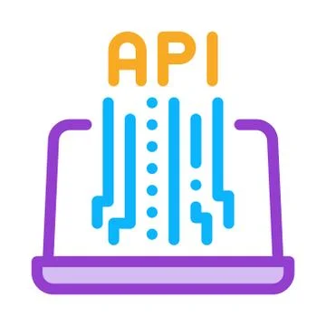 Front end api icon vector outline illustration Stockillustratie