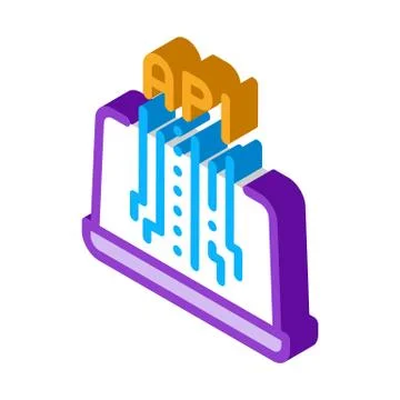 Front end api isometric icon vector illustration Stockillustratie