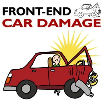 Front end car damage Stock Illustration