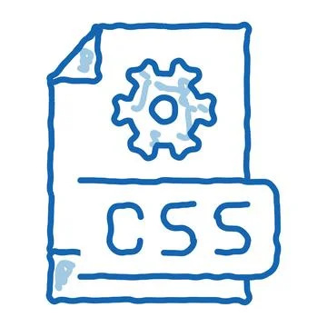 Front end css code doodle icon hand drawn illustration Stock Illustration