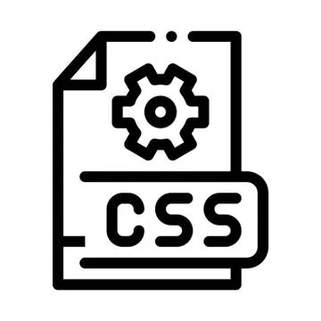Front end css code icon vector outline illustration Stock Illustration