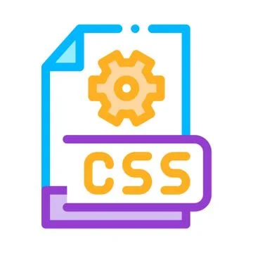 Front end css code icon vector outline illustration Stock Illustration