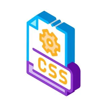 Front end css code isometric icon vector illustration Stock Illustration