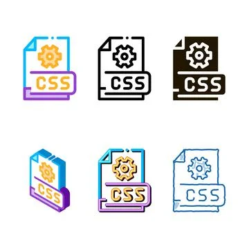 Front end css diversity code icon vector outline Illustrazione stock