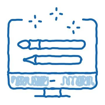 Front end design doodle icon hand drawn illustration Stockillustratie