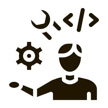 Front end developer icon Vector Glyph Illustration イラスト素材