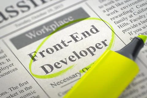 Front-End Developer Job Vacancy. 3D Stock Illustration