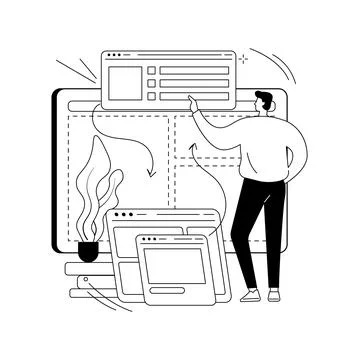 Front end development abstract concept vector illustration. Stock-Illustration