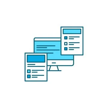 Front-end development color line icon. イラスト素材