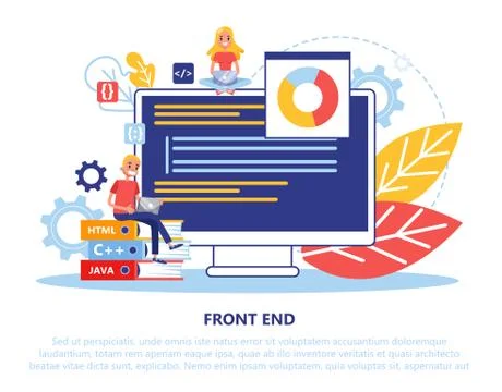 Front end development concept. Programming and coding Stock Illustration