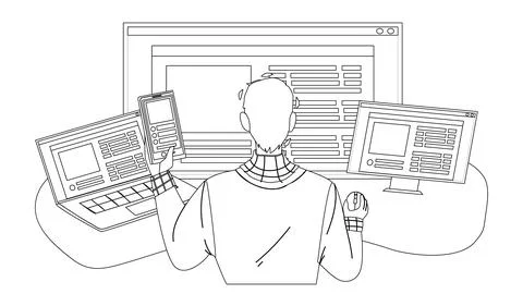 Front End Development Developer Occupation Vector 스톡 일러스트