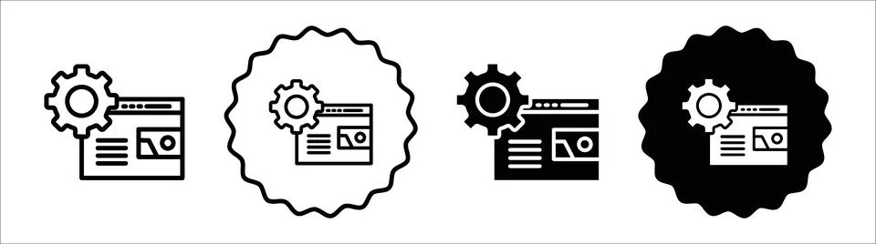 Front end development icon symbol set collection. Front end development sim.. 스톡 일러스트