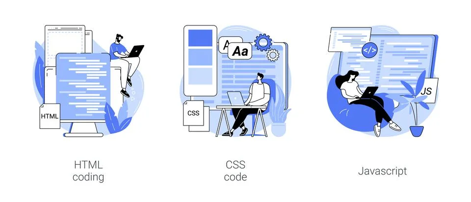 Front end development isolated cartoon vector illustrations se Stock Illustration