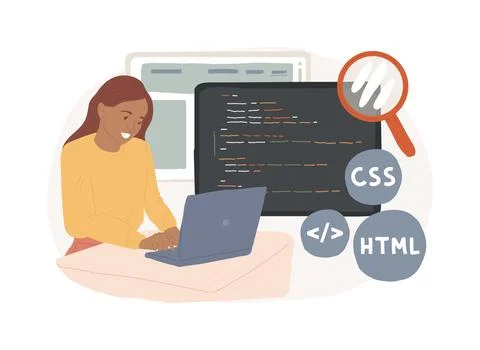 Front end development isolated concept vector illustration. Stock Illustration