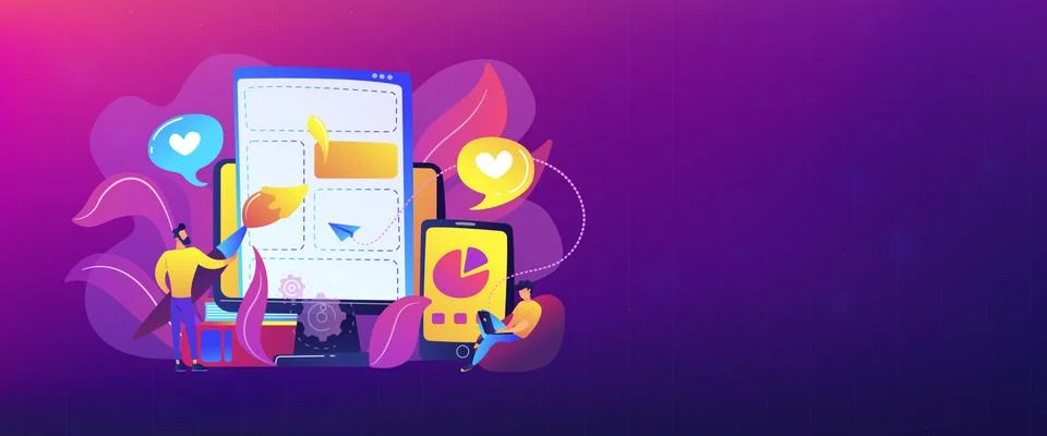 Front end development it header or footer banner Stock Illustration