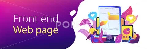 Front end development it header or footer banner Stock Illustration
