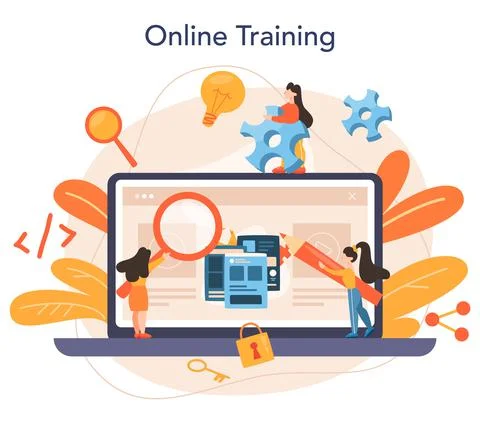 Front-end development online service or platform. Website Stockillustratie