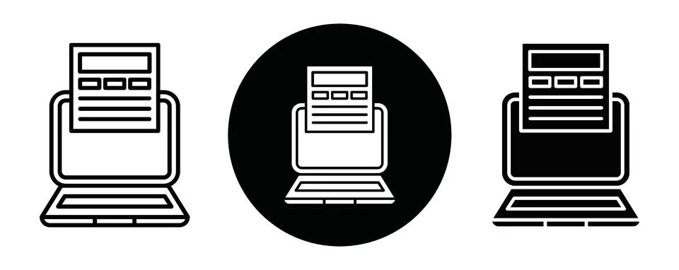 Front end development outline icon collection or set. Front end development.. Stock Illustration
