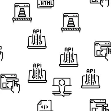Front End Development Seamless Pattern Vector Illustrazione stock