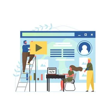 Front end development, vector flat style design illustration Stock Illustration