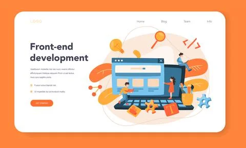Front-end development web banner or landing page. Website イラスト素材
