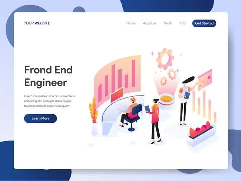 Front End Engineer banner of landing page Stock-Illustration