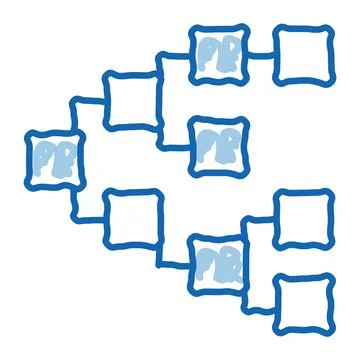 Front end hierarchy doodle icon hand drawn illustration イラスト素材