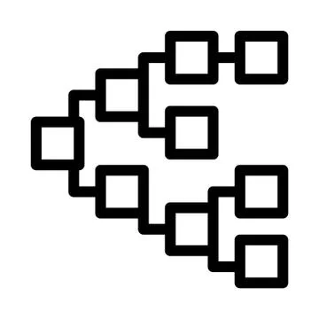 Front end hierarchy icon vector outline illustration Stock Illustration