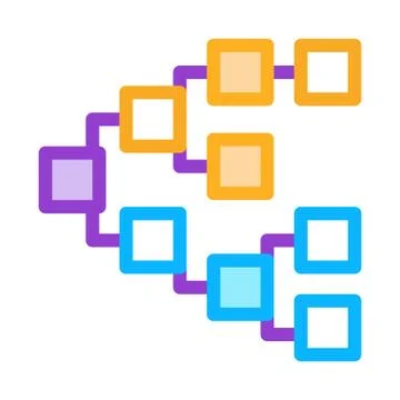 Front end hierarchy icon vector outline illustration Stockillustratie