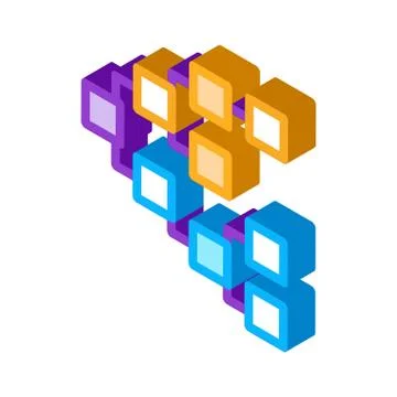 Front end hierarchy isometric icon vector illustration Stockillustratie