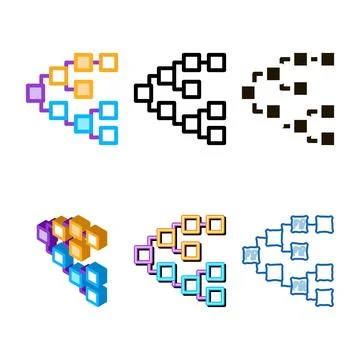 Front end hierarchy pack icon vector outline Stock Illustration
