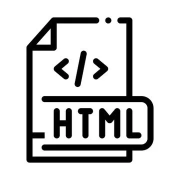 Front end html code icon vector outline illustration Stock Illustration