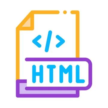 Front end html code icon vector outline illustration Illustrazione stock