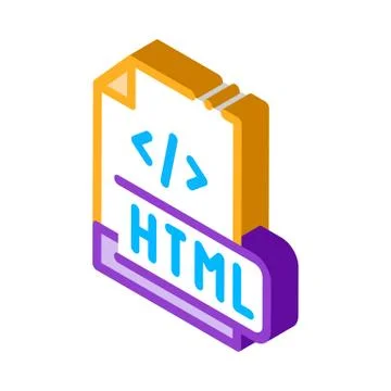 Front end html code isometric icon vector illustration Stock Illustration