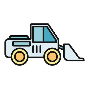 Front end loader construction vehicle icon vector Stock Illustration