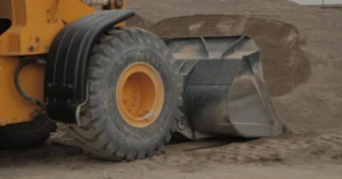 Front End Loader Dumping Sand In Quarry (4K) Video stock 61329288