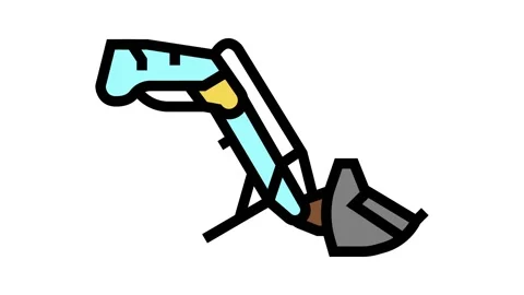 Front end loader farm tool color icon animation Stock Footage 224019622