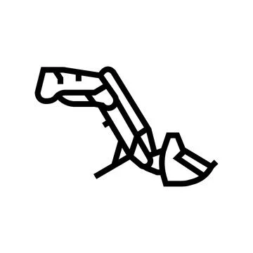 Front end loader farm tool line icon vector illustration Stock Illustration