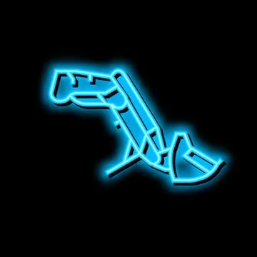 Front end loader farm tool neon glow icon illustration Stock Illustration