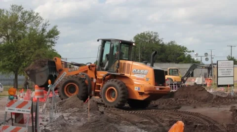 Front End Loader Moves Dirt Stock Footage 40538713